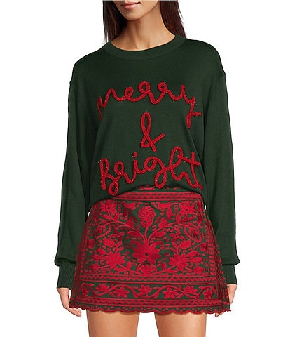 J.Marie Merry and Bright Crew Neck Long Sleeve Pullover Sweater