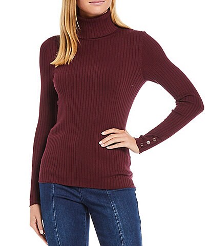 J.McLaughlin Cotton Blend Long Sleeve Turtleneck Arlette Sweater