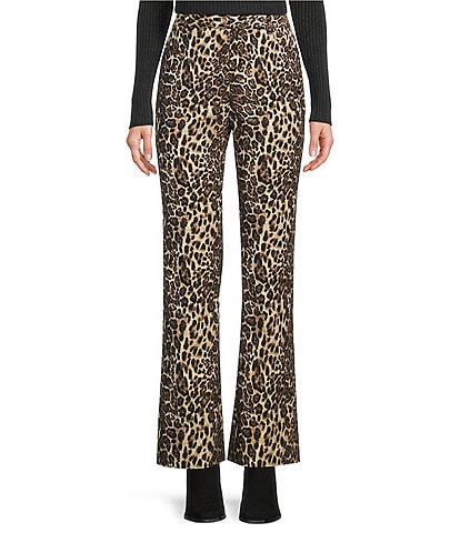 J.McLaughlin Dax Jacquard Animal Print Slim Bell Pants