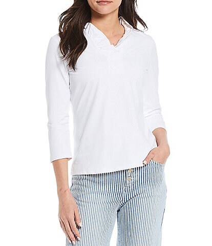 J.McLaughlin Durham 3/4 Sleeve Ruffle Top