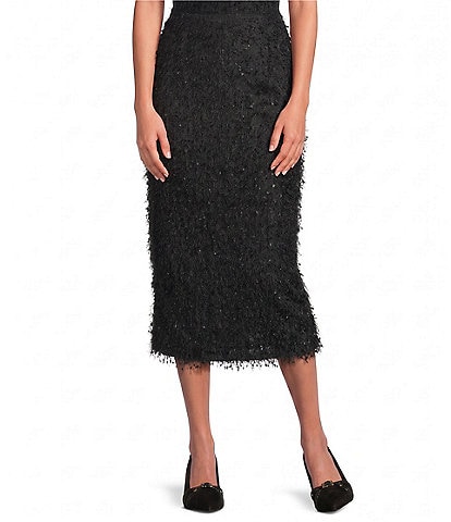 J.McLaughlin Kelly Textured Fringe Pencil Skirt