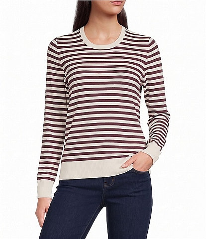J.McLaughlin Poet Stripe Crew Neck Long Sleeve Sweater