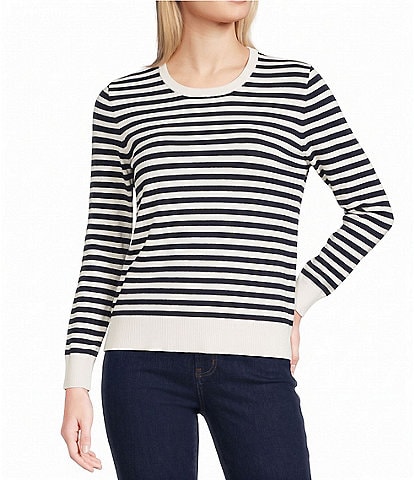 J.McLaughlin Poet Stripe Crew Neck Long Sleeve Sweater