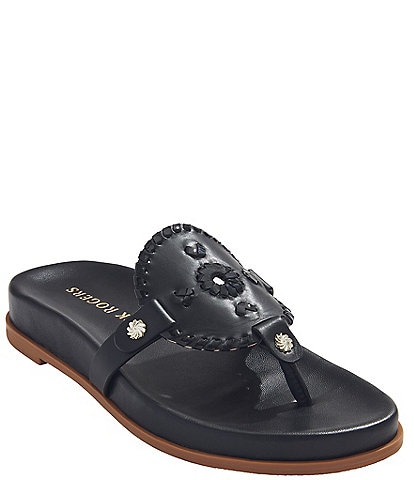 Jack Rogers Collins Casual Leather Thong Sandals