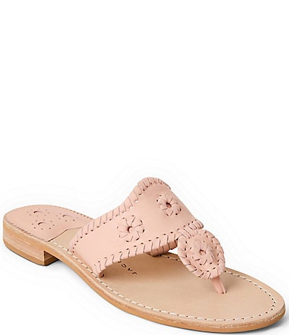 Jack Rogers Jacks Flat Leather Thong Sandals