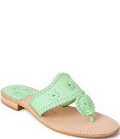 Jack Rogers Jacks Flat Leather Thong Sandals