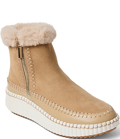 Jack Rogers Janetta Suede Faux Fur Lined Platform Sneaker Booties