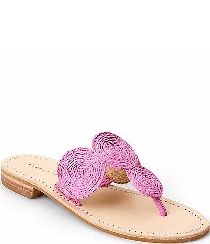 Jack Rogers Margo Straw Flat Thong Sandals