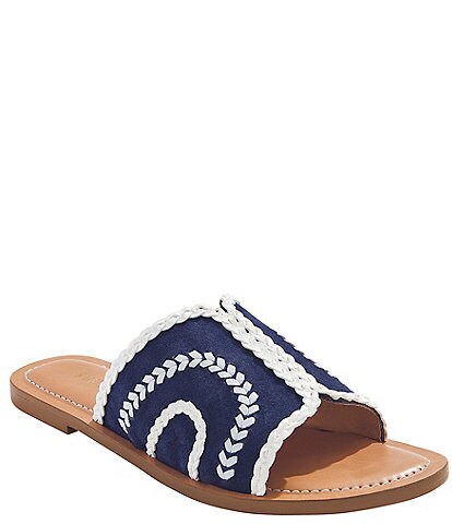 Jack Rogers Seagate Canvas Braided Flat Sandals