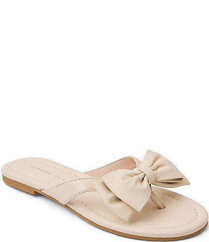 Jack Rogers Vannah Leather Bow Thong Sandals