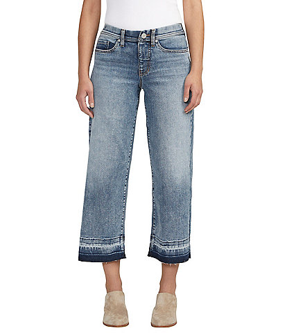Jag Jeans Ava Mid Rise Pull On Wide Leg Crop Jeans