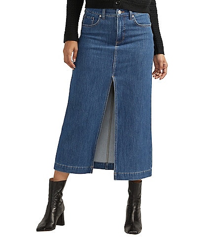 Jag Jeans Bailey Front Slit 5-Pocket Midi Skirt