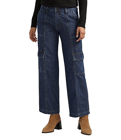 Jag Jeans Lightweight Cargo Pocket Wide Leg High Rise Jean