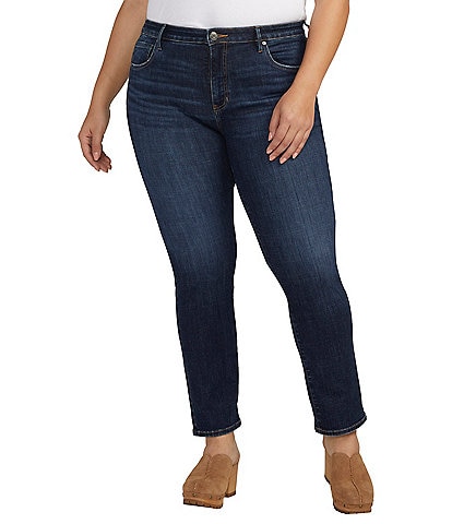 Jag Jeans Plus Size Cassie Best Kept Secret Technology Mid-Rise Slim Straight Jeans