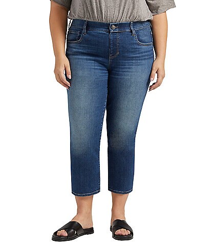 Jag Jeans Plus Size Maya Mid-Rise Pull-On Capri Jeans