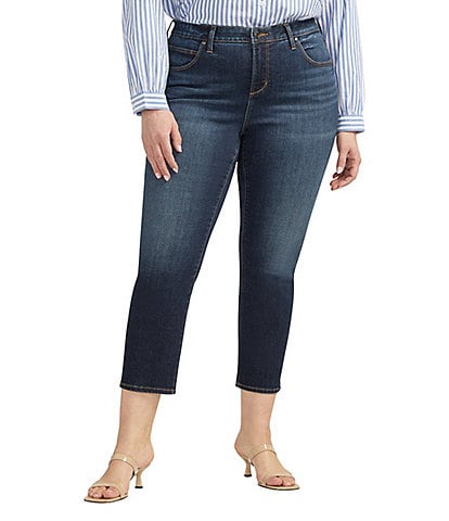 Jag Jeans Plus Size Ruby Stretch Denim Mid Rise Straight Leg Cropped Jeans