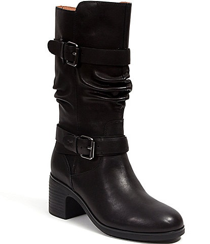 Jambu Victoria Water Resistant Leather Belted Slouch Boots