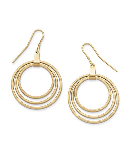 James Avery 14K Gold 3 Hammered Circles Hoop Earrings