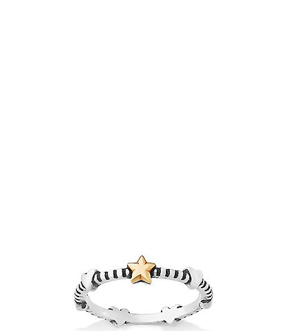 James Avery 14K Gold and Sterling Silver My Shining Star Two Tone Heart Band Ring