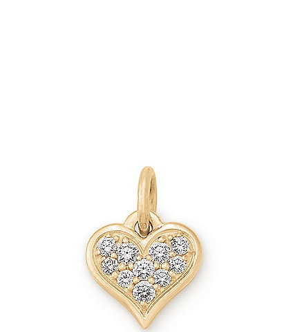 James Avery 14k Gold Delicate Pave Diamond Heart Pendant