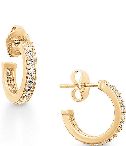 James Avery 14K Gold Delicate Pave Diamond Hoop Earrings