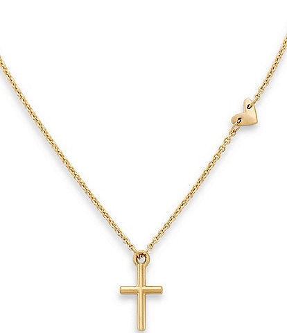 James Avery 14K Gold Faith and Love Short Pendant Necklace
