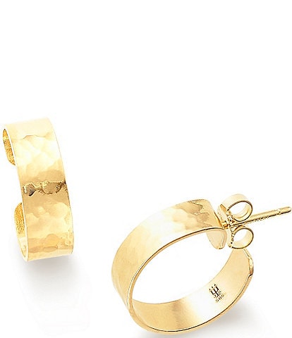 James Avery 14K Gold Hammered Simplicity Hoop Earrings
