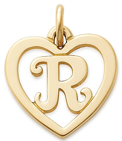 James Avery 14k Gold Heart Script Initial Charm