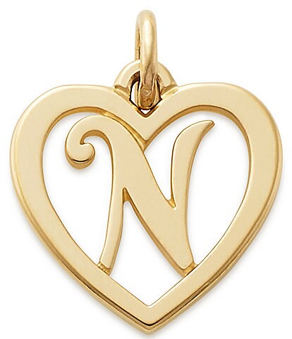 James Avery 14k Gold Heart Script Initial Charm