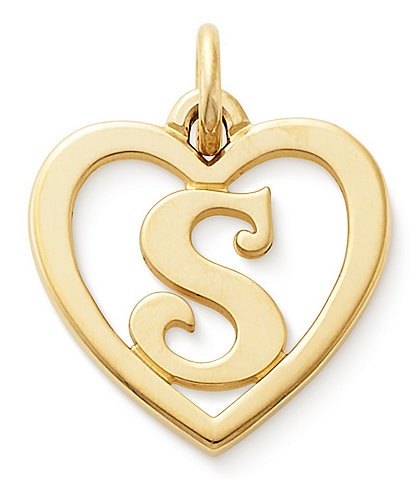 James Avery 14k Gold Heart Script Initial Charm
