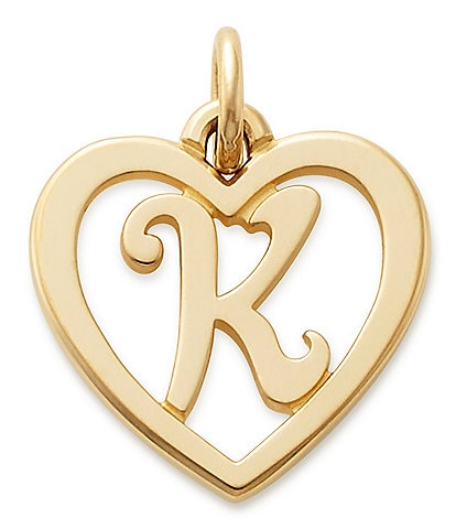 James Avery 14k Gold Heart Script Initial Charm