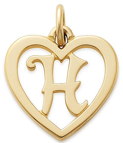 James Avery 14k Gold Heart Script Initial Charm