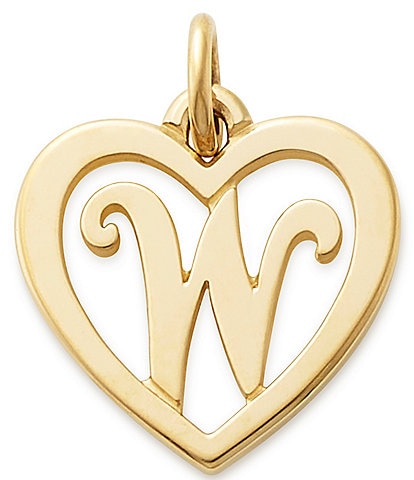 James Avery 14k Gold Heart Script Initial Charm
