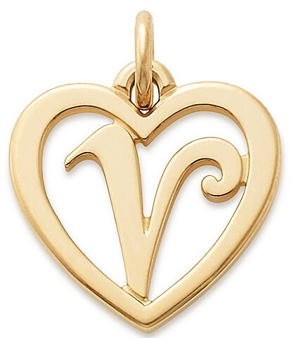 James Avery 14k Gold Heart Script Initial Charm