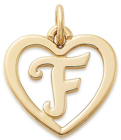 James Avery 14k Gold Heart Script Initial Charm