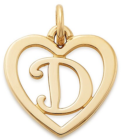 James Avery 14k Gold Heart Script Initial Charm