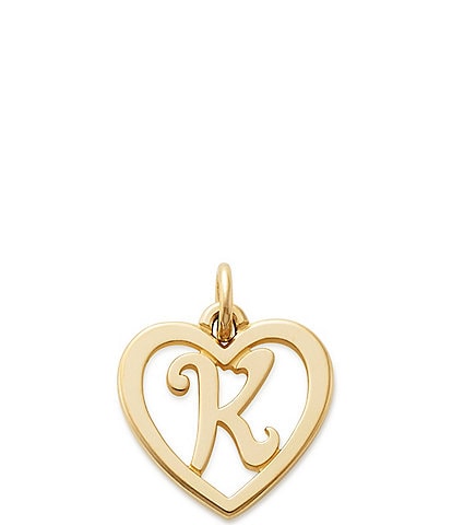  14k Gold Heart Script Initial Charm
