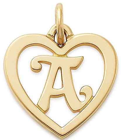 James Avery 14k Gold Heart Script Initial Charm