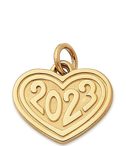 James Avery 14k Gold Heart with "2023" Charm