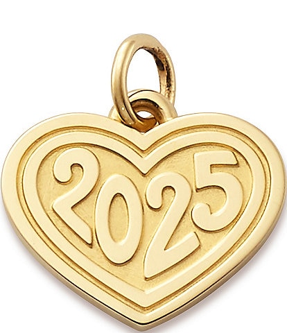 James Avery 14k Gold Heart with #double;2025#double; Charm
