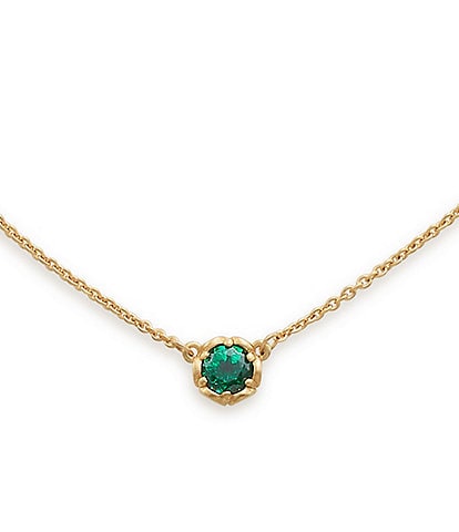 James Avery 14K Gold May Cherished Birthstone Lab Created Emerald Necklace