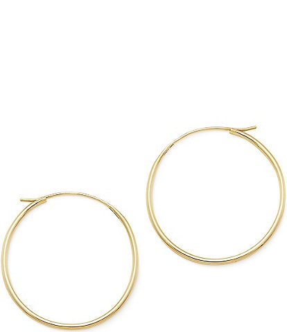 James Avery 14K Gold Medium Swedged Hoop Earrings