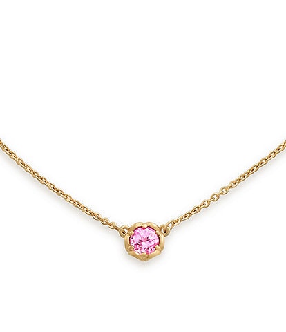 James Avery 14K Gold October Cherished Birthstone Lab Created Pink Sapphire Necklace