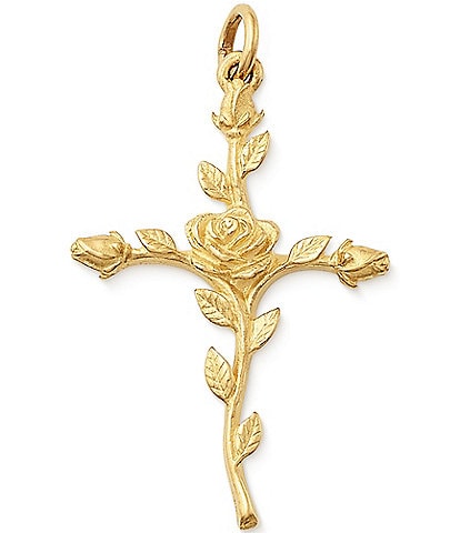 James Avery 14K Gold Rosebud Cross Pendant