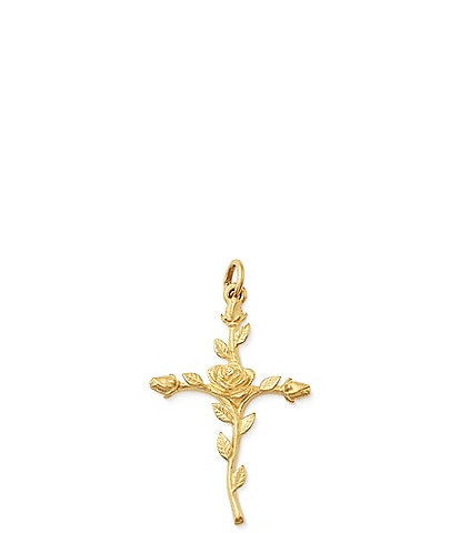 James Avery 14K Gold Rosebud Cross Charm