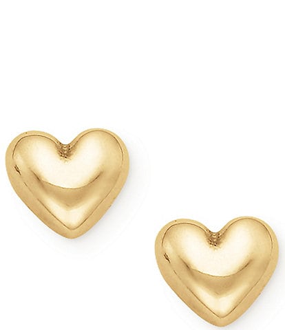 James Avery 14K Gold Solid Heart Stud Earrings