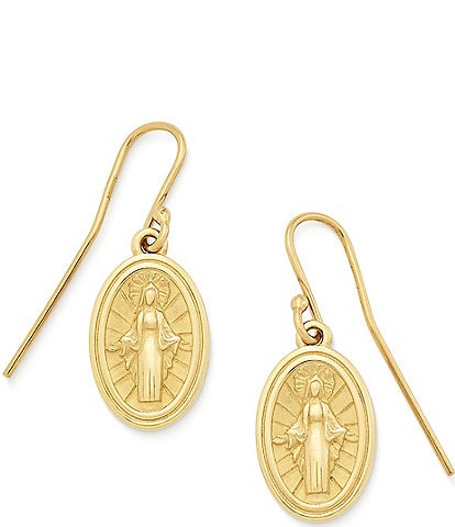 James Avery 14K Gold Virgin Mary Drop Earrings