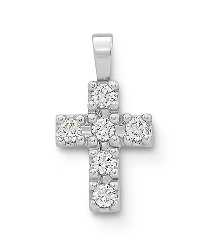 James Avery 18k White Gold Petite Latin Cross with Diamonds
