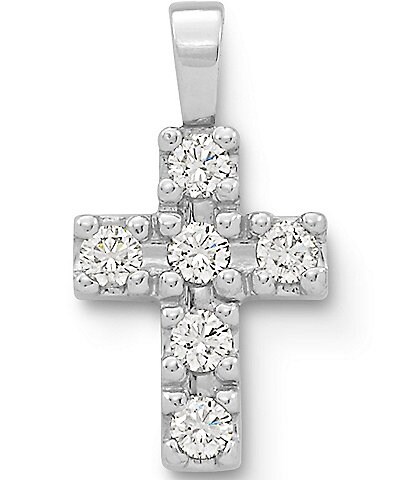 James Avery 18k White Gold Petite Latin Cross with Diamonds
