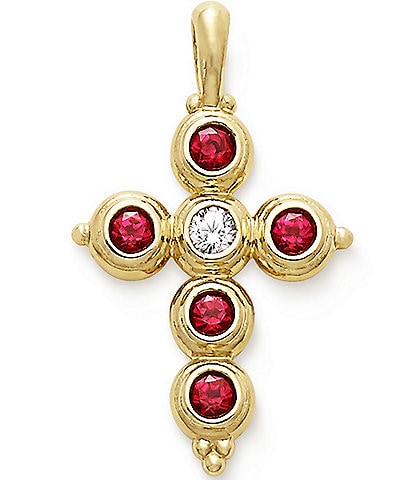 James Avery Antiquity Cross Pendant with Lab-Created Rubies & Diamond